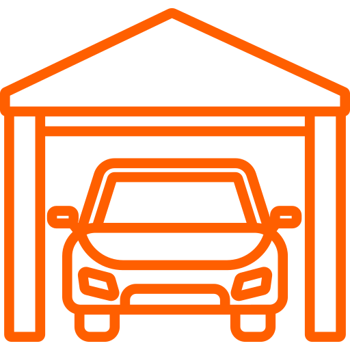 Car in garage icon