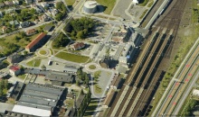 Train Station Ostrava Svinov - aerial view